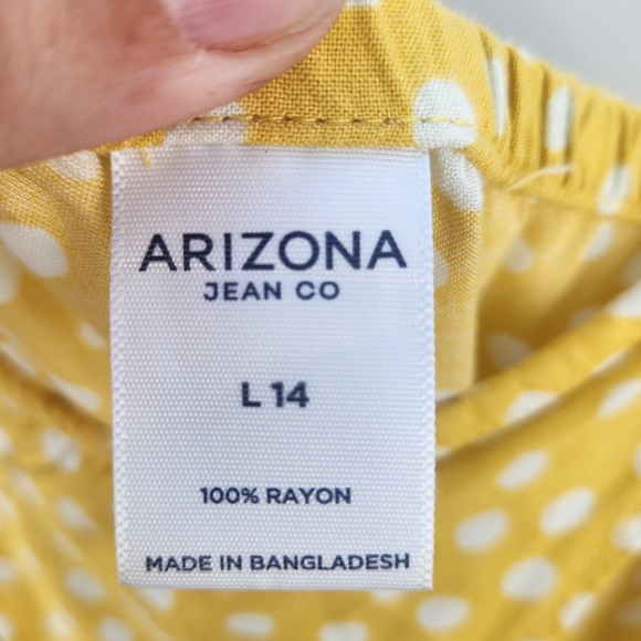 Arizona Jean Co yellow dress with white polka dots - Picture 3 of 4